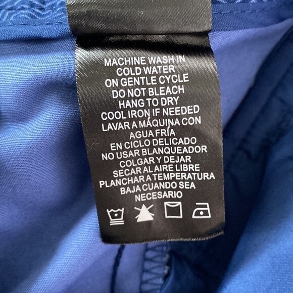 Hilary Radley Geo Print High Waist Blue Cropped Pants Slim Leg Stretch Slit Hem - Picture 10 of 16